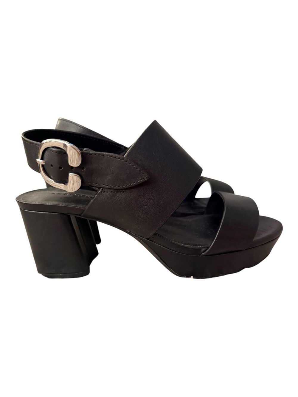 AEROSOLES camera leather Chunky Heel Platform Slingback Sandals coquette girl 8
